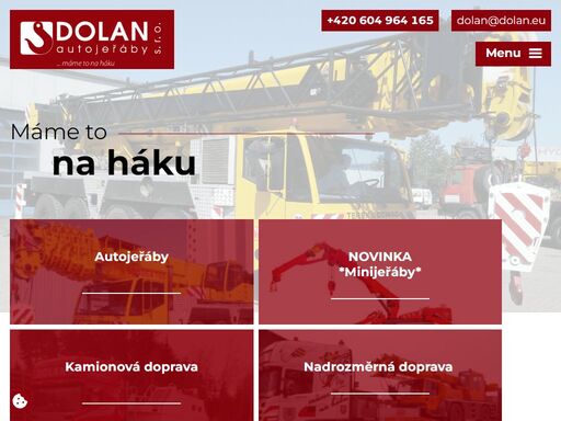 naše firma působí na trhu od roku 1993. naší hlavní činností je práce s autojeřáby a nákladní doprava. disponujeme vlastními autojeřáby na podvozku tatra, praga v3s, demag terex a liebherr.