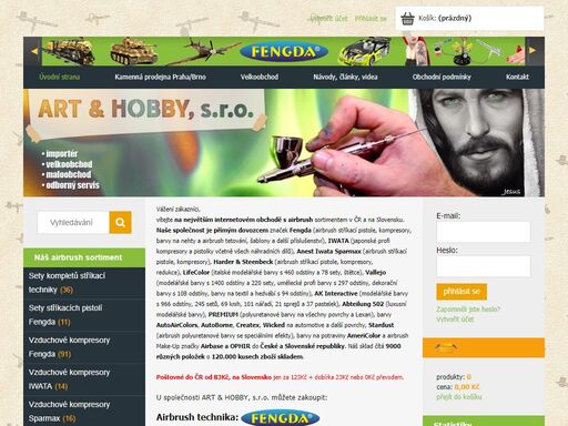 prodej airbrush stříkací techniky fengda, příslušenství a barev na všechny povrchy