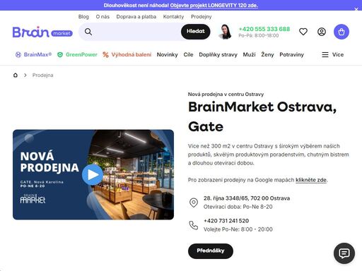 prodejna brainmarket ostrava, brainmarket.cz
