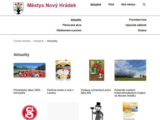 oficiální stránky městyse nový hrádek