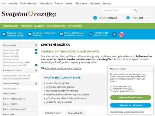 svatební razítka s naší autorskou grafikou. rádi zhotovíme svatební razítko na vaše přání.