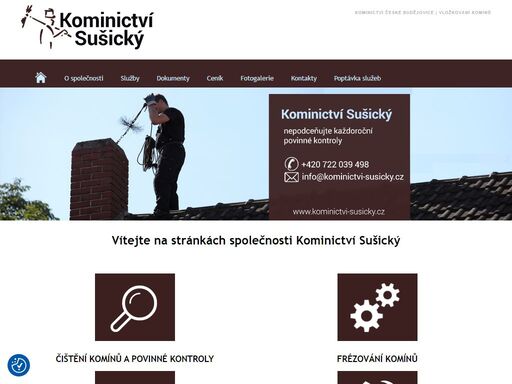 kominictví sušický české budějovice,studená - naším cílem je spokojený zákazník a zajištění kvalitního servisu. preferujeme kvalitně odvedenou práci a korektní jednání se zákazníkem. samozřejmostí je poradenství a konzultace týkající se kominického oboru.
