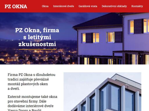 pz okna zajišťuje montáž plastových oken a dveří, dodáváme interiérové dveře, garážová vrata a příslušenství k oknům.