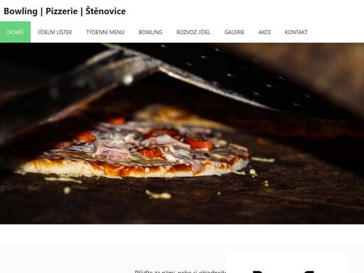 bowling a pizzerie štěnovice s rozvozem jídla.