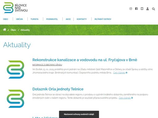 bílovice nad svitavou - obec s bohatou kulturní tradicí, rozkládá se severně od města brna, se kterým je spojena přes městskou část maloměřice-obřany