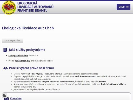 ekologická likvidace autovraků, potvrzení pro registr vozidel, prodej náhradních dílů z autovrakoviště, výkup havarovaných vozů, odtah nepojízdného vozidla zdarma, cheb, kynšperk nad ohří, mariánské lázně, kynžvart a okolí.