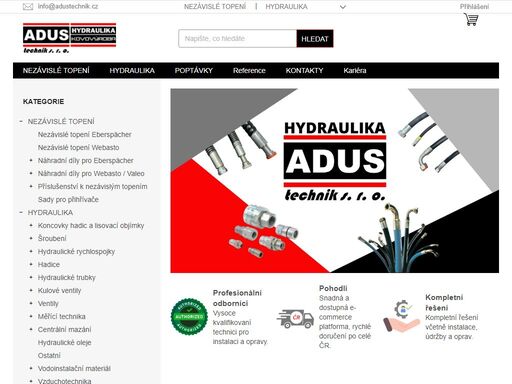 prodej a servis topení eberspacher, webasto, valeo a hydraulických hadic adus technik. kvalita a profesionální přístup. vše co potřebujete skaldem.