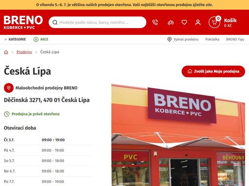 navštivte prodejnu breno v české lípě! vyzvedněte si zboží z e-shopu a prohlédněte si široký výběr podlah: koberce, pvc / lino a vinyl.