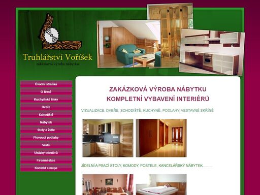 jiří voříšek truhlářství zakázková výroba nábytku, dveří, kuchyní, schodišť, ineriérů a podlah