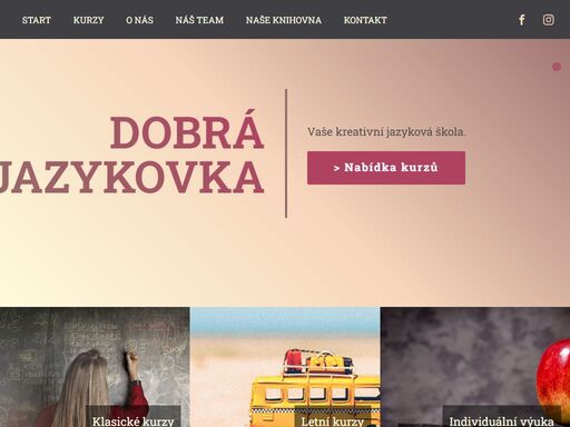 dobrá jazykovka je jazyková škola, která nabízí kurzy angličtiny pro všechny úrovně. nabízíme také přípravu na maturitu a zkoušky na vš. naučíme tě anglicky zábavnou a efektivní formou.