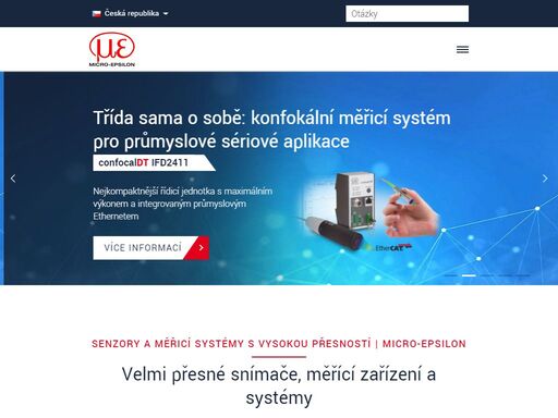 micro-epsilon vyrábí vysoce přesné snímače, senzory, endoskopy a systémy pro měření vzdálenosti, polohy, profilu, teploty, barvy a síly. více než 10 000 zákazníků na celém světě se spoléhá na měřící techniku od společnosti micro-epsilon – také vy se přesvědčte o výkonu a kvalitě měřící techniky disponující nejvyšší přesností.