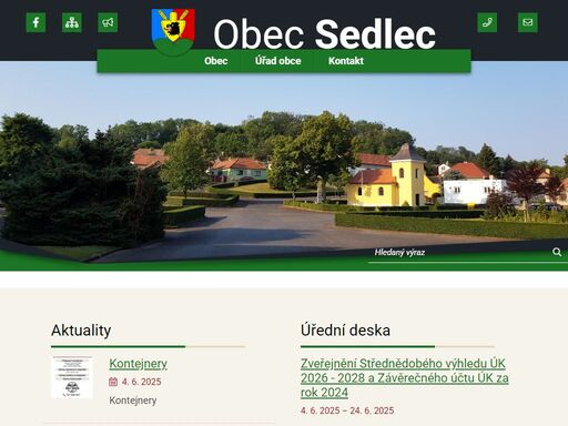 oficiální stránky obce sedlec