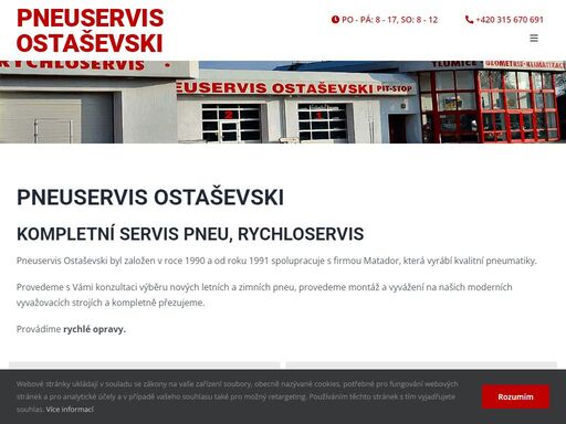 autoservis, pneuservis, renovace veteránů, pronájem garáží mělník. pneuservis ostaševski - kokořínská 3607,276 01 mělník