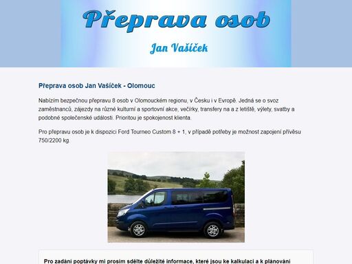 přeprava osob jan vašíček, olomouc, osobní, soukromé taxi