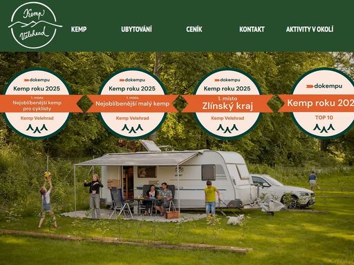 kemp v blízkosti památného velehradu, dostupné ubytování pro rodinu, jednotlivce i velké skupiny.