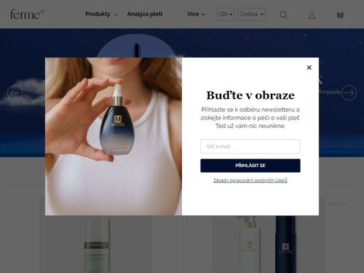 byfemme.cz - e-shop s luxusní kosmetikou..  



krásný den z jihu čech ... mám velkou radost, že letos jsem díky miracletox a thesera produktům ustála léto bez pigmentací v obličeji. díky vám jsem se po 6-7 letech zbavila melasma na lících a i přes slunečné léto a pobyt u moře jsem pleť letos poprvé udržela bez…