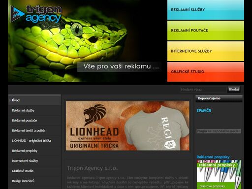 reklamní agentura trigon agency s.r.o., české budějovice, tisk, reklamní poutače, dárkové předměty, grafika, tvorba webů, seo,