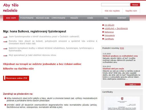 zdravotnické zařízení poskytující komplexní služby v oblasti léčebné rehabilitace, regenerace a relaxace