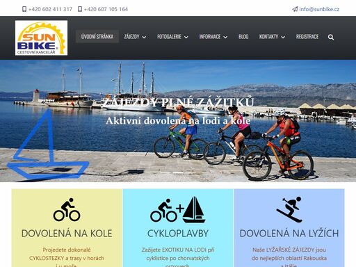 ck sunbike - nabízí cyklistické a lyžařské zájezdy, pobyty na jachtě spojené s cyklistikou