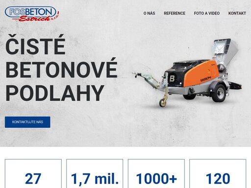 
            betonovými podlahami a jejich pokládkou se zabýváme již od roku 1996. jsme stálicí na českém trhu se sídlem v českých budějovicích. profesionální pokládka betonových podlah a stovky referenci, to je fosbeton estrich.
    