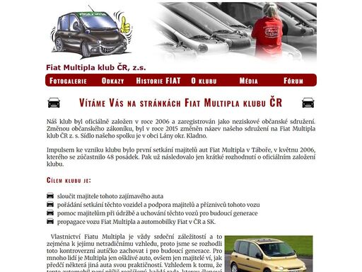 klubové stránky fiat multipla klubu čr, z.s. najde zde fotogalerie z akcí, něco o historii fiatu, fórum s technickými radami a mnoho dalšího.