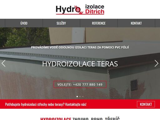 zajišťujeme služby hydroizolace střech, balkónů a teras v okresech znojmo, brno, třebíč, moravské budějovice.