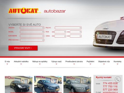 zavedený autobazar autokat s.r.o. (zlín) nabízí prodlouženou záruku na ojeté automobily, nákup na splátky i výkup ojetých vozů.