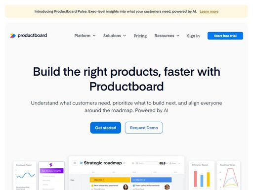 productboard is a suite of product management software tools that helps product managers understand customer needs, prioritize features & rally everyone around the roadmap. free 15-day trial.