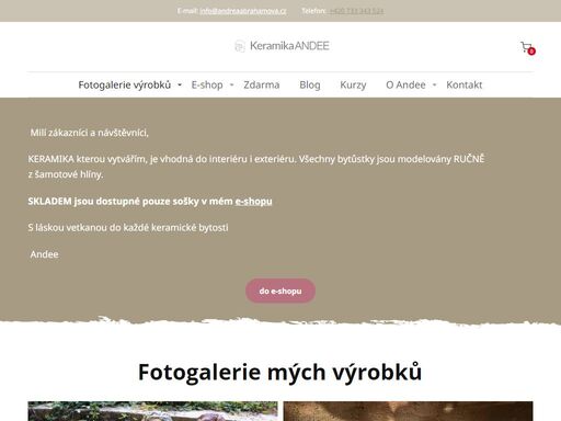 keramické výrobky andee fotogalerie - obsahuje fotografie keramických víl, keramických andělek a dalších produktů.
