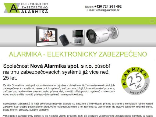 společnost alarmika-dodávka, montáž a servis zabezpečovacích systémů a kamerových systémů.