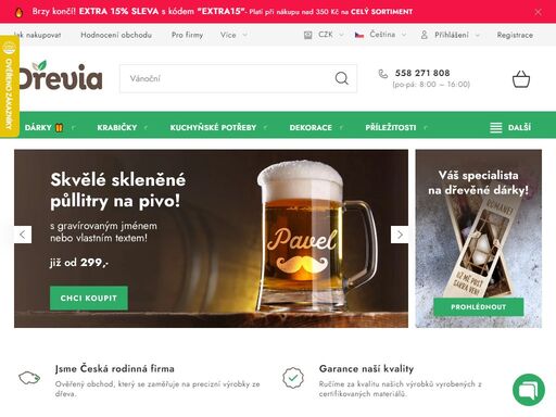 česká firma s vášní pro dřevo spojená s inovacemi vytváříme jedinečné nejen dárkové výrobky pro vaši radost.