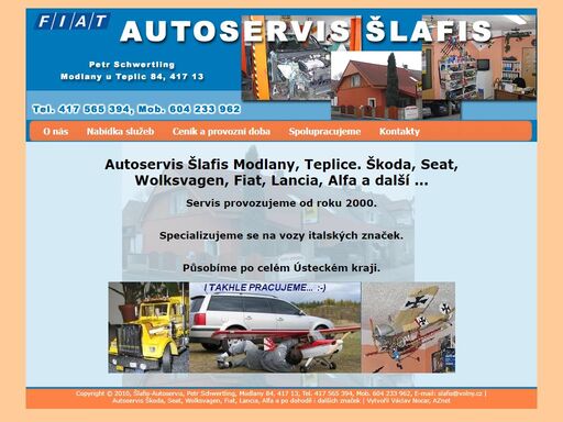 šlafis autoservis ,petr swertling,modlany, teplice, fiat, škoda,...