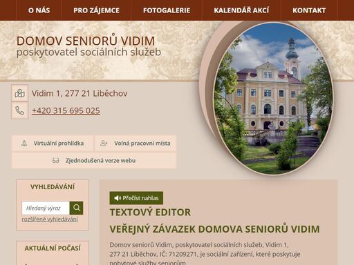 domov seniorů vidim, poskytovatel sociálních služeb