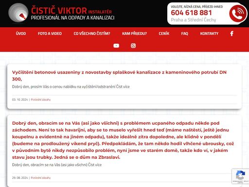 čištění ucpané kanalizace a odpadů v praze a okolí. ucpaný záchod, ucpaný dřez, sprcha, vana či domovní kanalizace? volejte 604 618 881.