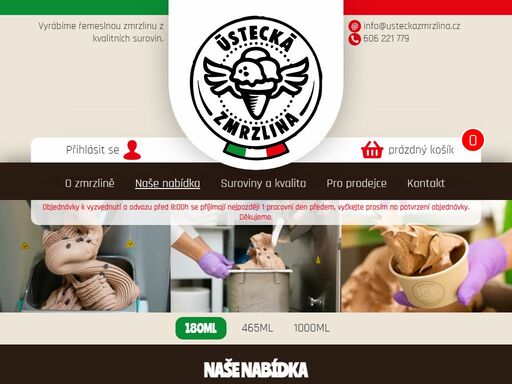 vyrábíme řemeslnou zmrzlinu z kvalitních surovin.
