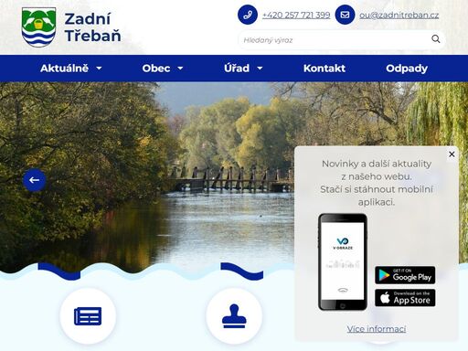 oficiální stránky obce zadní třebaň