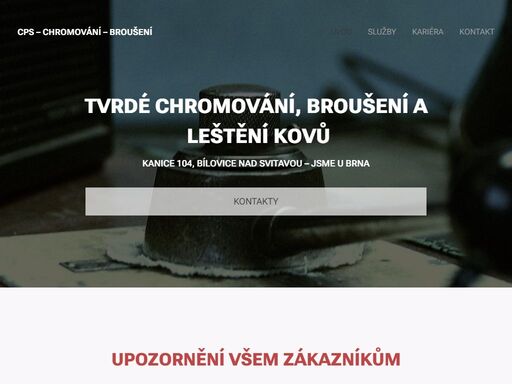 broušení a leštění kovů, tvrdé chromování, brno galvanické pokovování, pískování kovů, kanice - galvanické pokovování,