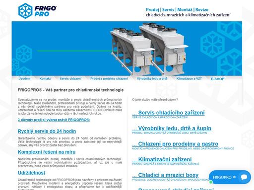 prodej, servis a montáž chladících zařízení pro gastronomii a zdravotnictví