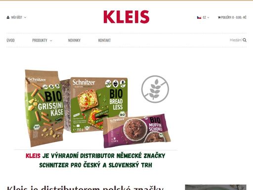 bezlepkové potraviny schaer, eshop kleis