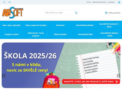 navštivte naše papírnictví online. prodej kancelářských potřeb a papírenského zboží je naší prioritou. navíc máme pravidelné akční slevy na veškeré naše zboží. prodej kancelářských potřeb, papírnictví online v e-shopu ap-soft.