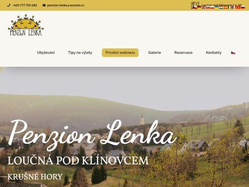 penzion lenka leží na okraji obce loučná pod klínovcem v krušných horách. ubytování ve 3 a 5ti lůžkových pokojích s vlastním sociálním zařízením.