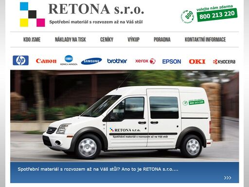 retona s.r.o. spotřební materiál s rozvozen až na váš stůl