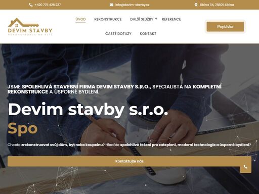 spolehlivá stavební firma olomouc na rekonstrukce domů a bytů, zateplení domu a filtrace vody.