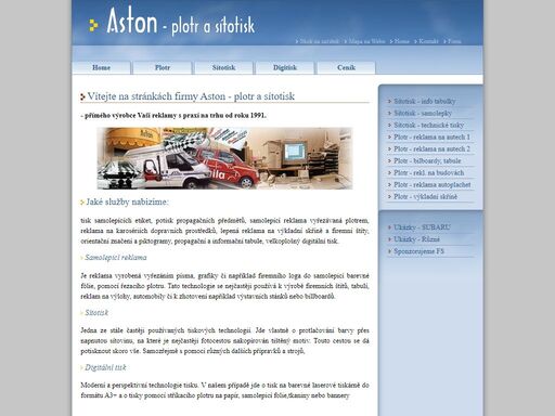 aston, řezaná samolepicí reklama, sítotisk, digitální tisk