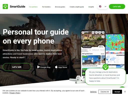 attract more visitors with digital audio guides on the smartguide platform. provide travelers with a multilingual tour guide app and self-guided tours.