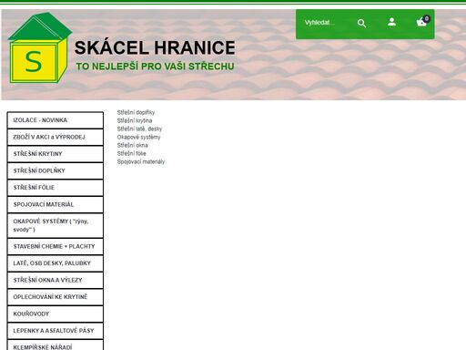 střechy skácel se zabývá prodejem střešních materiálů, tepelné izolace pro dům, střešní zakázkovou výrobou a také prodejem domácích potřeb