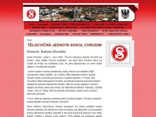 webové stránky tělovýchovné jednoty sokol chrudim