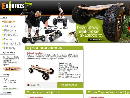 nabízíme vysoce kvalitní elektrické bezdrátové skateboardy britské firmy eightball ltd.