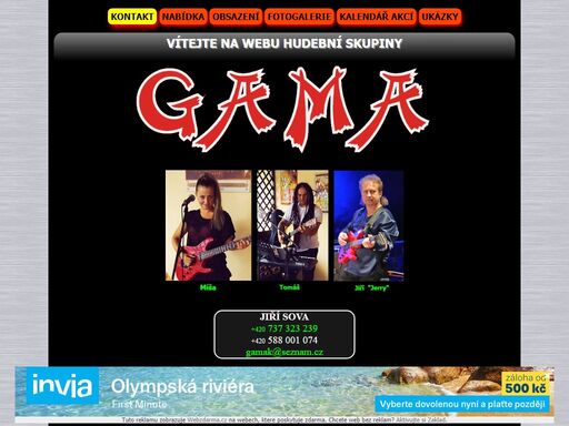 web hudební skupiny gama, šternberk