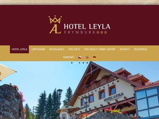 vítejte na webových stránkách hotelu leyla *** frymburk. informace o ubytování ve frymburce, rezervace ubytování a informace o hotelové restauraci.